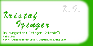 kristof izinger business card